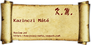 Kazinczi Máté névjegykártya