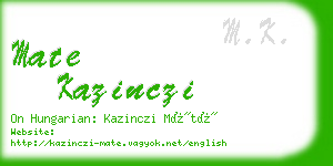 mate kazinczi business card